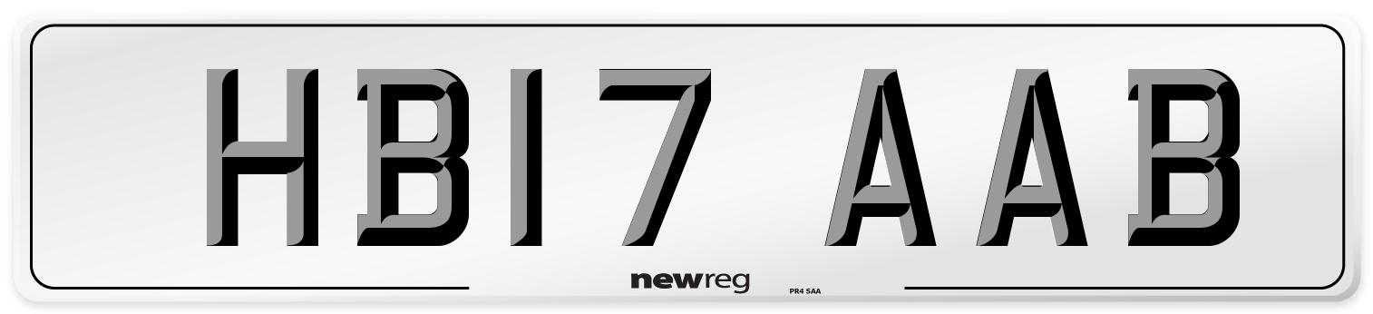 HB17 AAB Number Plate from New Reg